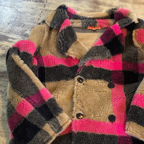 Anthropology Villagalo fake fur plaid coat - Picture 6 of 9